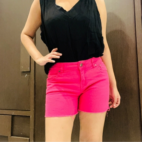 Pants - Pink denim shorts